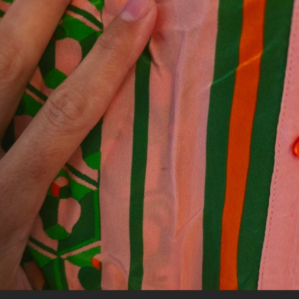FARM Rio Pink and Green Geometric Button-Up Romper - Picture 6 of 7